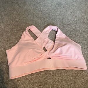Fabletics Light Pink Oasis Twist Medium Impact Sports Bra